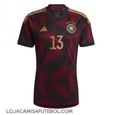 Camisa de Futebol Alemanha Thomas Muller #13 Equipamento Secundário Mundo 2022 Manga Curta